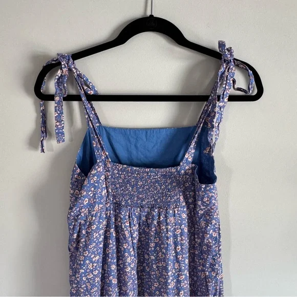 Madewell Purple Tiered Ruffled Midi Dress in Summer Vines - Picture 6 of 6